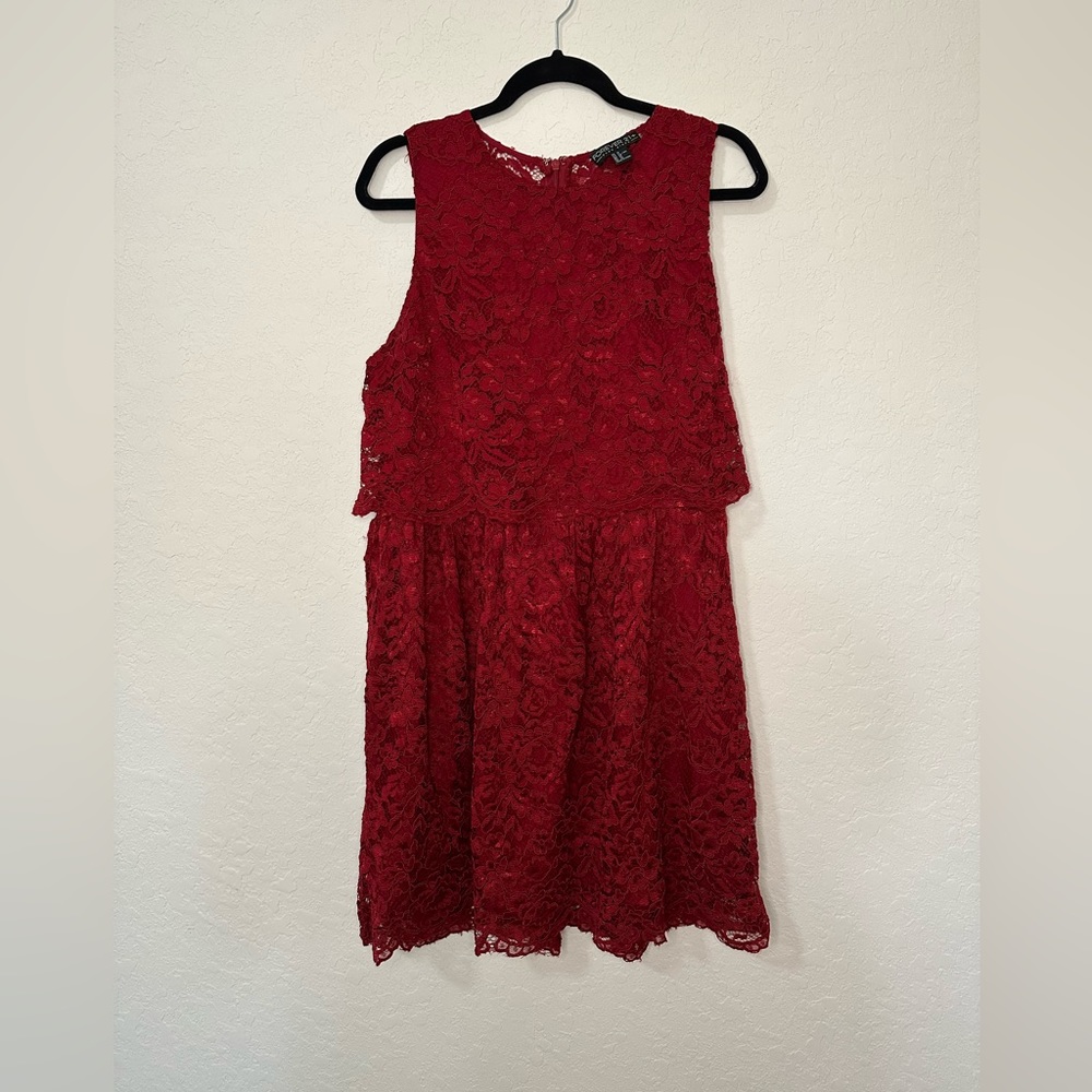 Red lace dress
